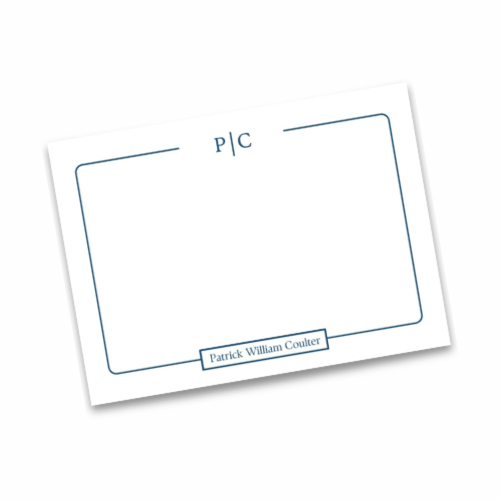 Classic Monogram Flat Note Card