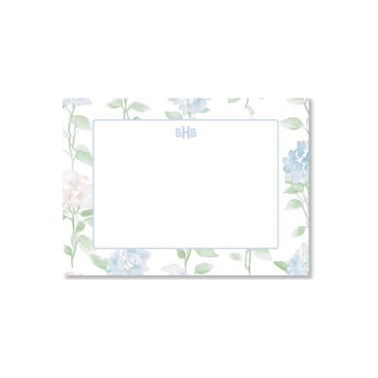 Personalized Garden Floral Flat Note Cards