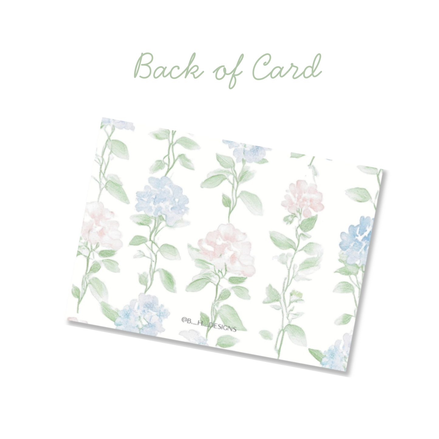 Personalized Garden Floral Flat Note Cards