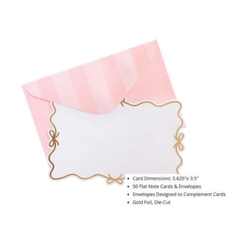 Scalloped Bow Flat Notecard Set