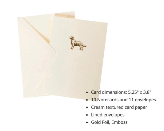 Gold Dog Embossed Notecard Set
