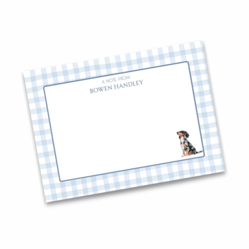 Gingham Pup Personalized Notecards
