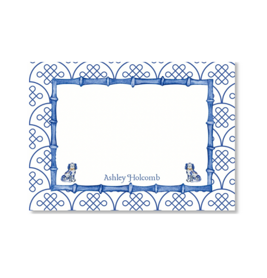 Chinoiserie Staffordshire Custom Everyday Flat Note Cards