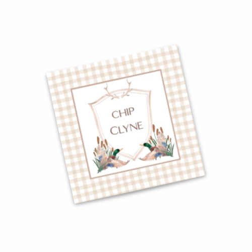 Personalized Gingham Enclosure Cards