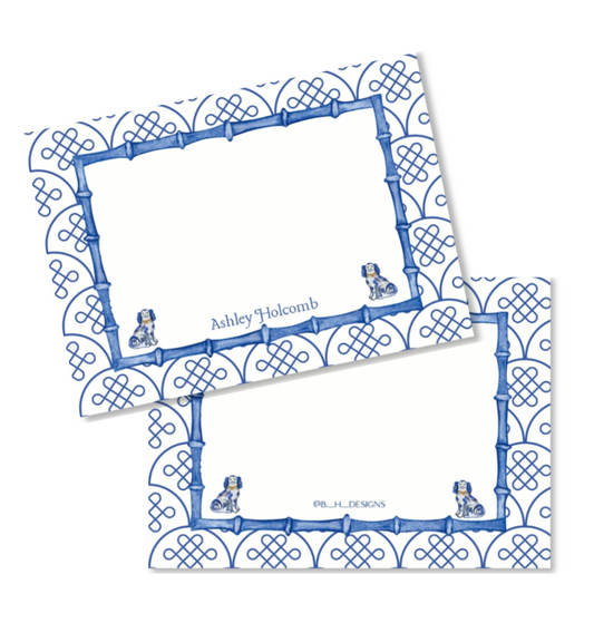 Chinoiserie Staffordshire Custom Everyday Flat Note Cards