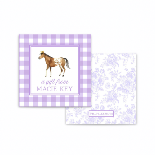 Personalized Gingham Enclosure Cards