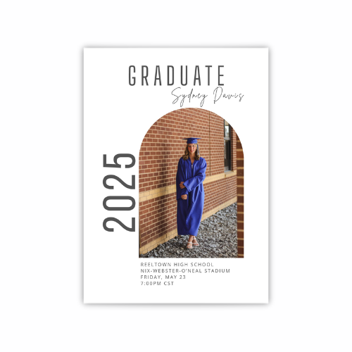 Modern Graduate Portrait Custom Invitations