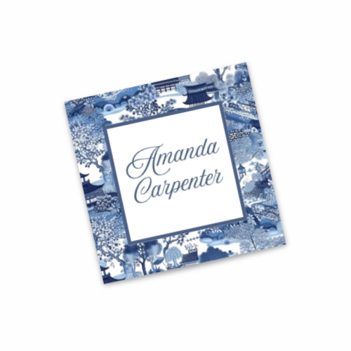 Blue Chinoiserie Personalized Enclosure Cards