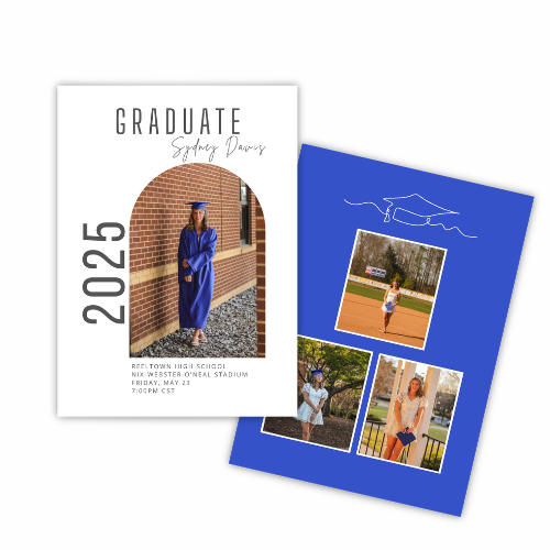 Modern Graduate Portrait Custom Invitations