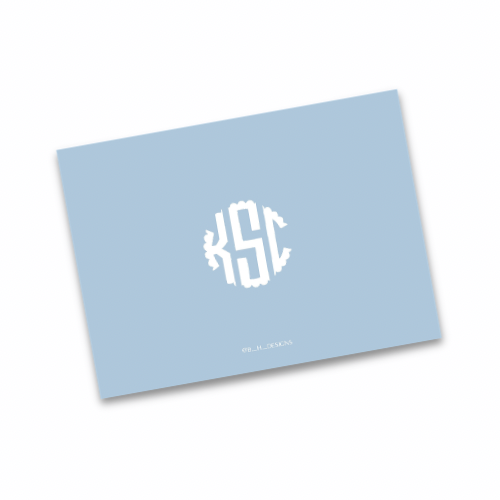 Classic Monogram Flat Note Card
