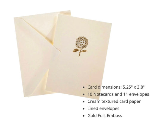 Gold Floral Embossed Notecard Set