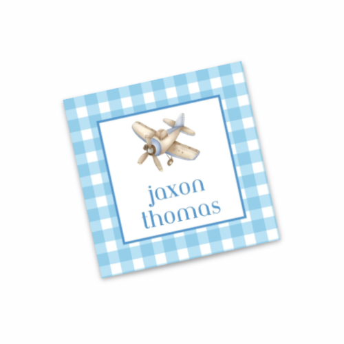 Personalized Gingham Enclosure Cards