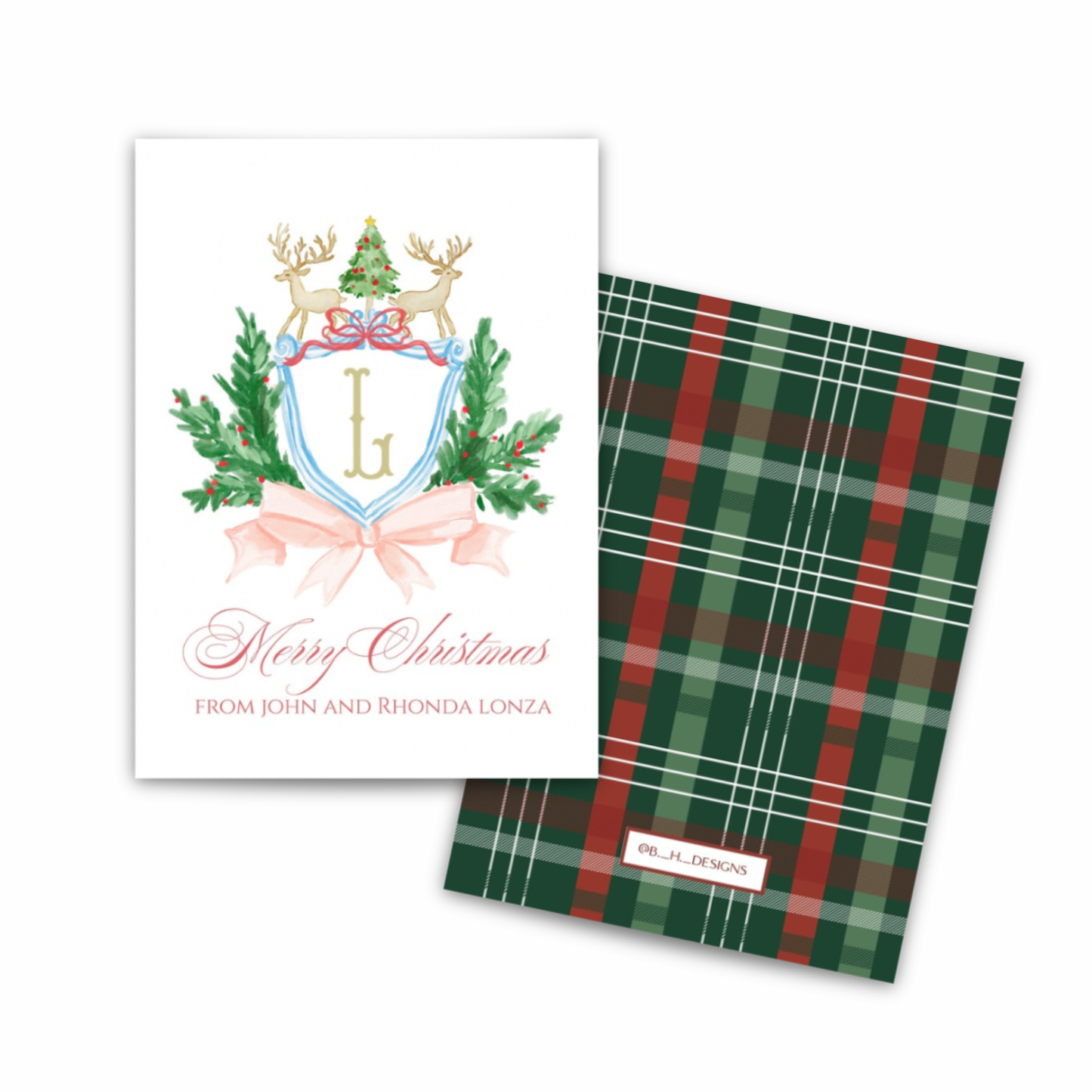 Personalized Watercolor Christmas Cards