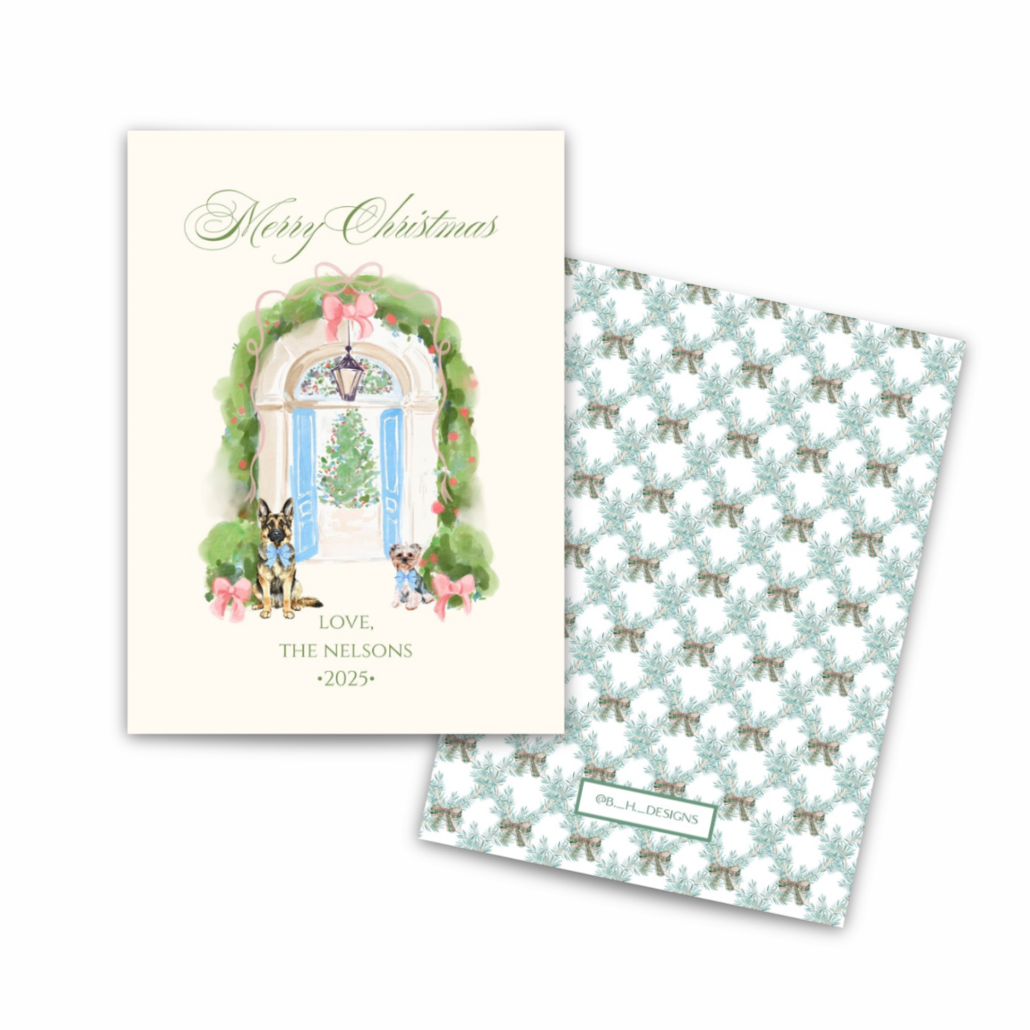 Personalized Watercolor Christmas Cards