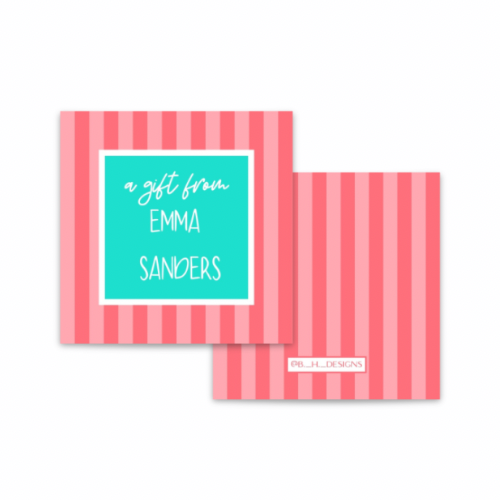 Signature Stripe Personalized Enclosure Cards