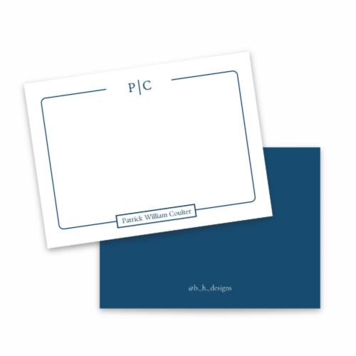 Classic Monogram Flat Note Card