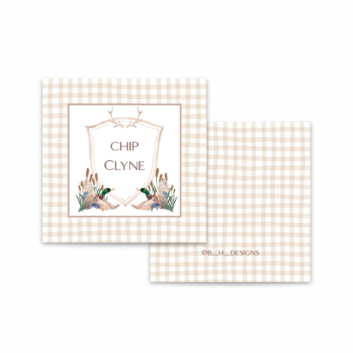 Personalized Gingham Enclosure Cards