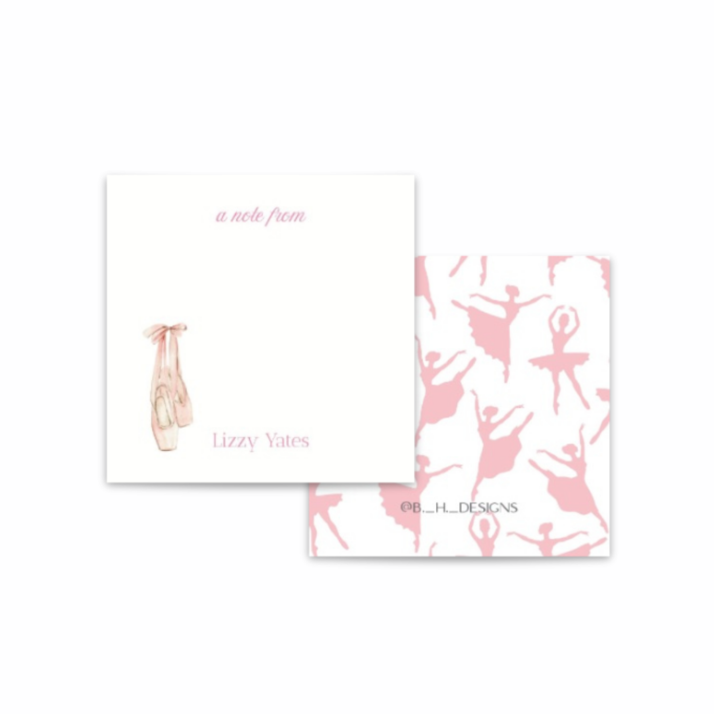 Personalized Ballerina Enclosure Cards