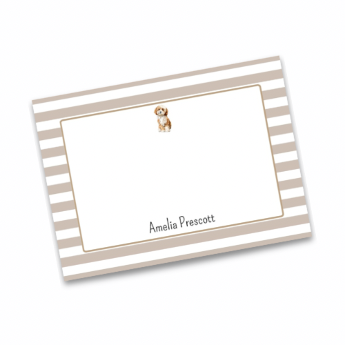 Striped Personalized Pup Notecards