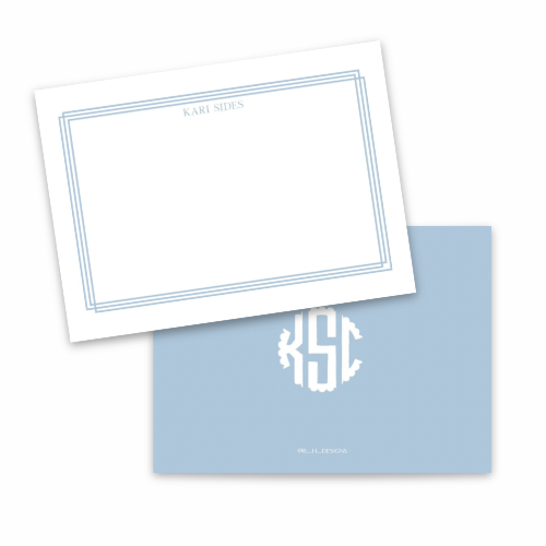 Classic Monogram Flat Note Card