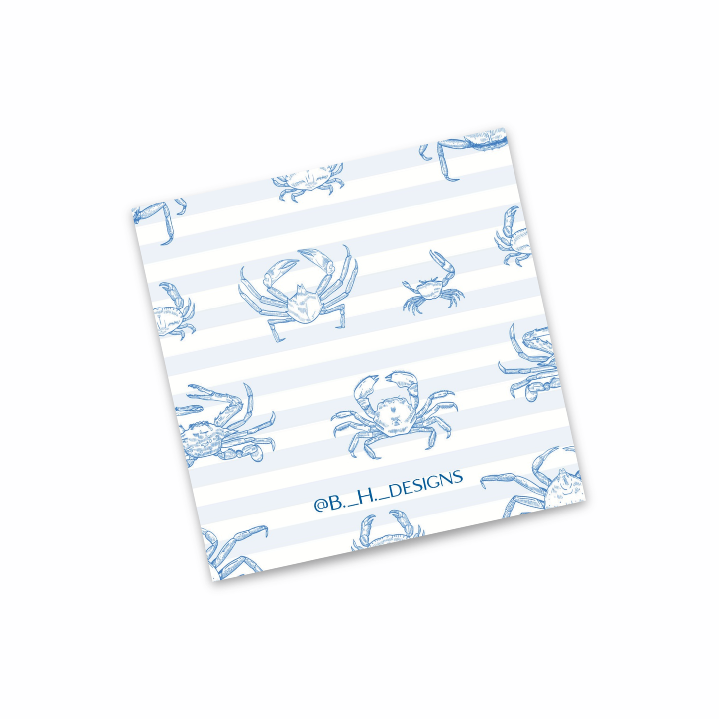 Personalized Blue Crab Bamboo Enclosure Cards
