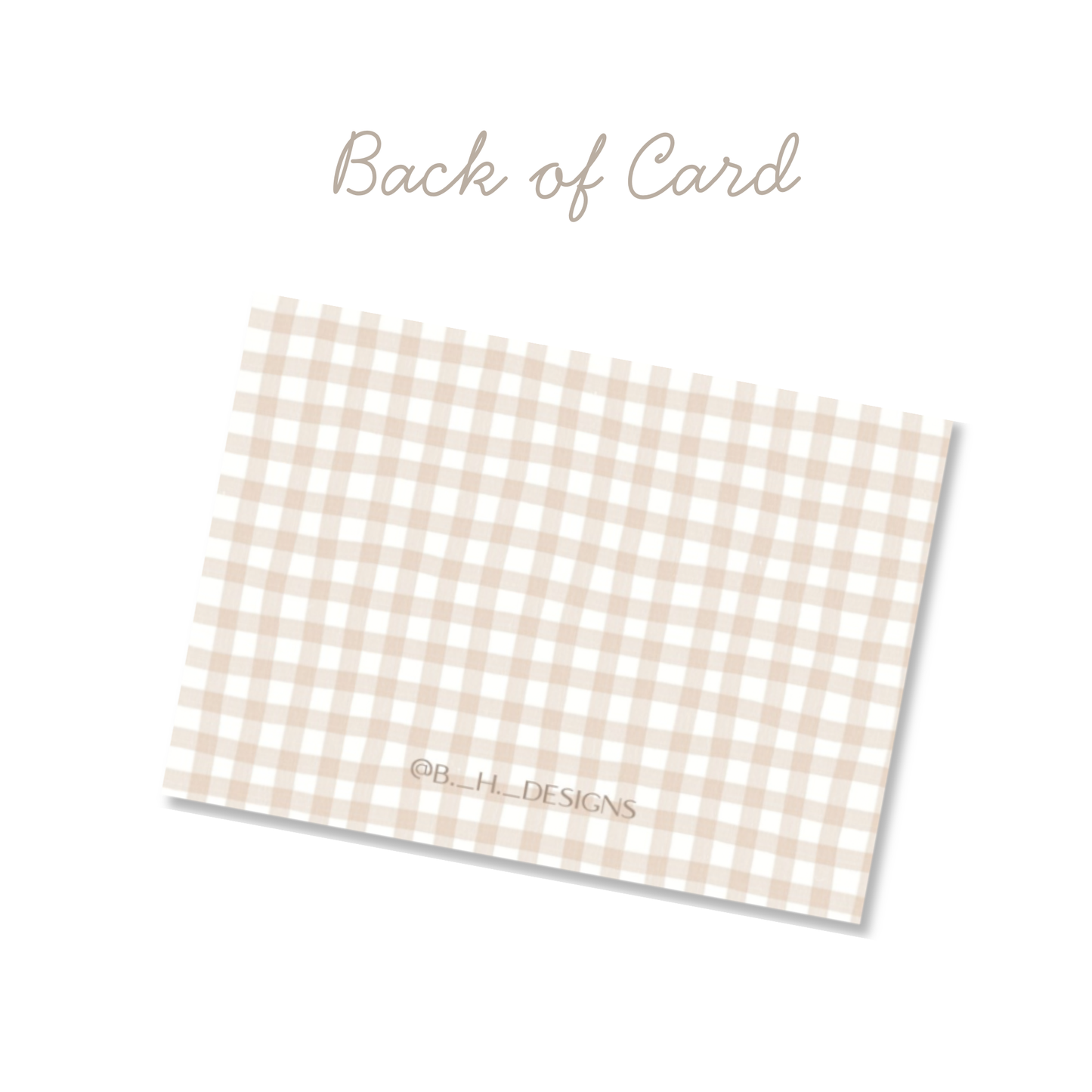 Personalized Gingham Crest Flat Note Cards