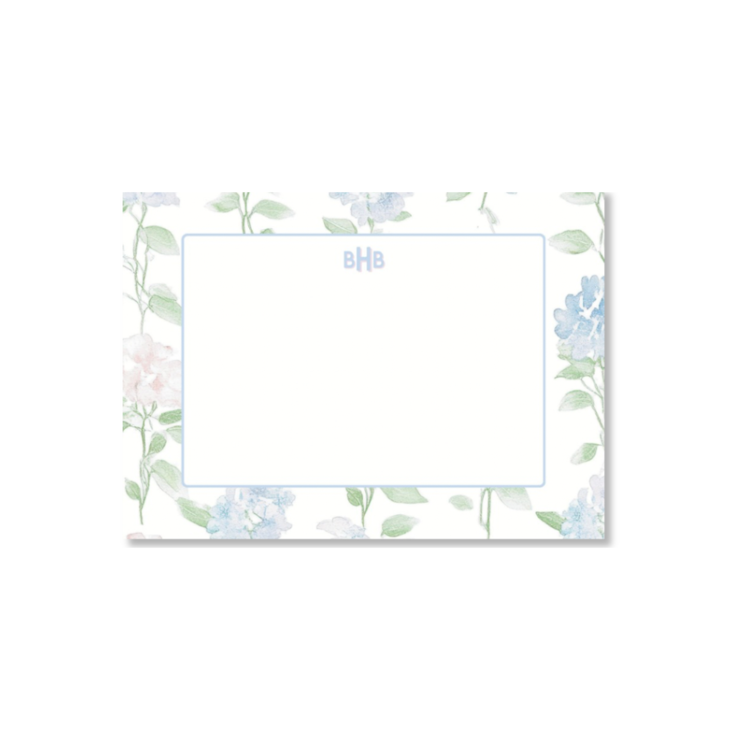 Personalized Garden Floral Flat Note Cards
