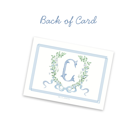 Personalized Monogram Crest Flat Note Cards