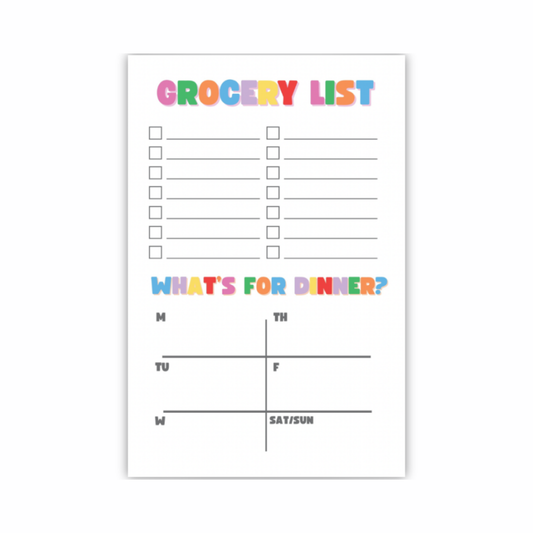 Grocery & Meal Prep Notepad