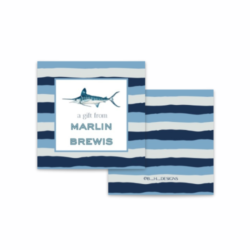 Ocean Stripes Personalized Enclosure Cards