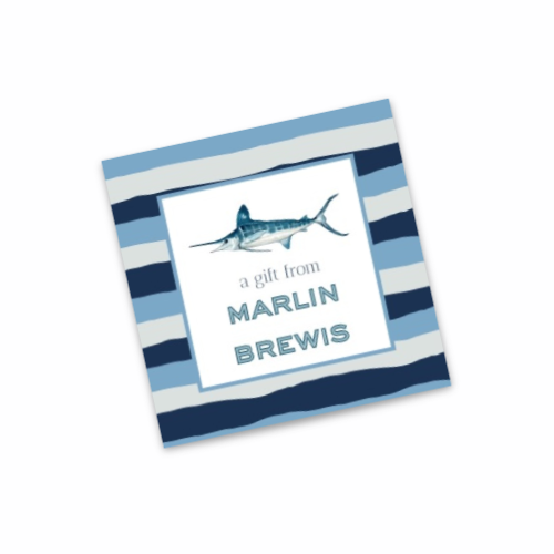 Ocean Stripes Personalized Enclosure Cards
